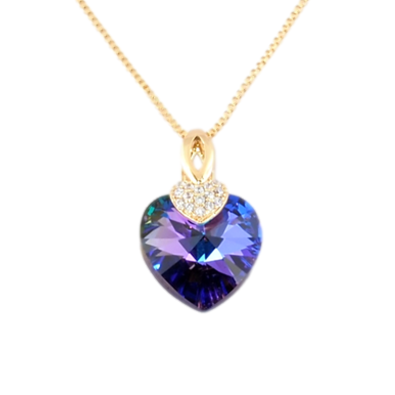 Кулон Xuping 18K с кр-ми Swarovski на цепочке Сердце кристалл Heliotrope длина 40-45см х 1мм фото №1 Кулон Xuping 18K с кр-ми Swarovski на цепочке Сердце кристалл Heliotrope длина 40-45см х 1мм фото №1
