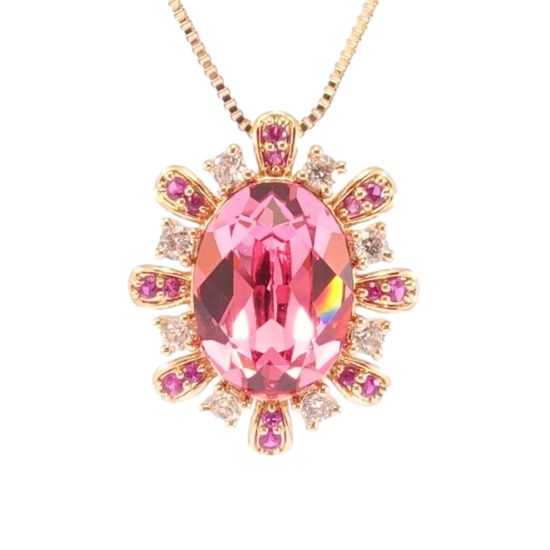 Кулон Xuping 18K з кр-ми Swarovski на ланцюжку Кристал Rose з промінчиками довжина 41.5-46.5см х 1мм фото №20 Кулон Xuping 18K з кр-ми Swarovski на ланцюжку Кристал Rose з промінчиками довжина 41.5-46.5см х 1мм фото №20