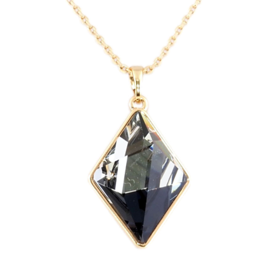 Кулон Xuping 18K з кр-ми Swarovski на ланцюжку Кристальний ромб Graphite довжина 39,5-44,5см х 1мм фото №1 Кулон Xuping 18K з кр-ми Swarovski на ланцюжку Кристальний ромб Graphite довжина 39,5-44,5см х 1мм фото №1