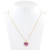 Кулон Xuping 18K с кр-ми Swarovski на цепочке Сердце Fuchsia в обрамлении мелких кр-лов АВ дл. 40-45см х 1мм фото №2 Кулон Xuping 18K с кр-ми Swarovski на цепочке Сердце Fuchsia в обрамлении мелких кр-лов АВ дл. 40-45см х 1мм фото №2
