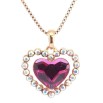 Кулон Xuping 18K с кр-ми Swarovski на цепочке Сердце Fuchsia в обрамлении мелких кр-лов АВ дл. 40-45см х 1мм фото №3 Кулон Xuping 18K с кр-ми Swarovski на цепочке Сердце Fuchsia в обрамлении мелких кр-лов АВ дл. 40-45см х 1мм фото №3