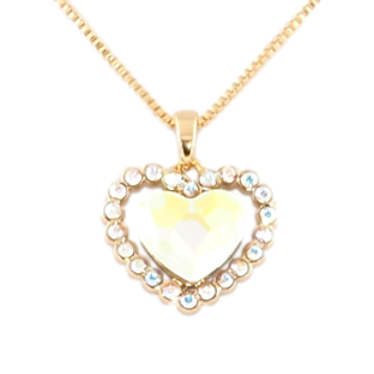 Кулон Xuping 18K с кр-ми Swarovski на цепочке Сердце Aurore Boreale в обрамлении мелких кр-лов дл. 40-45см фото №8 Кулон Xuping 18K с кр-ми Swarovski на цепочке Сердце Aurore Boreale в обрамлении мелких кр-лов дл. 40-45см фото №8