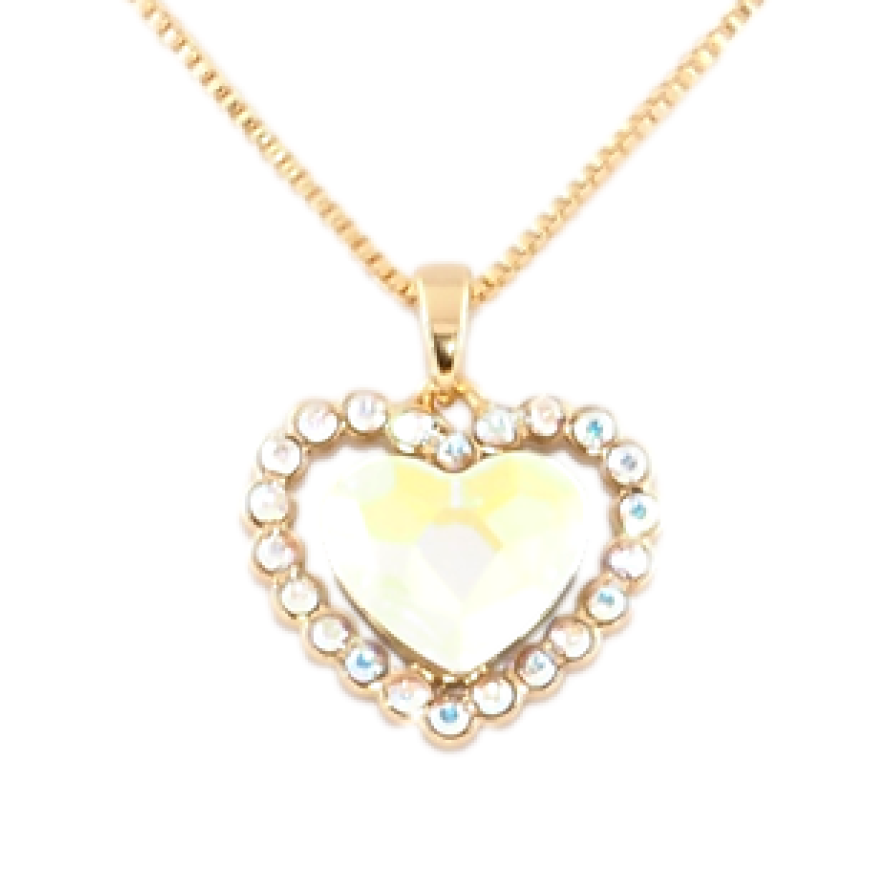 Кулон Xuping 18K с кр-ми Swarovski на цепочке Сердце Aurore Boreale в обрамлении мелких кр-лов дл. 40-45см фото №1 Кулон Xuping 18K с кр-ми Swarovski на цепочке Сердце Aurore Boreale в обрамлении мелких кр-лов дл. 40-45см фото №1