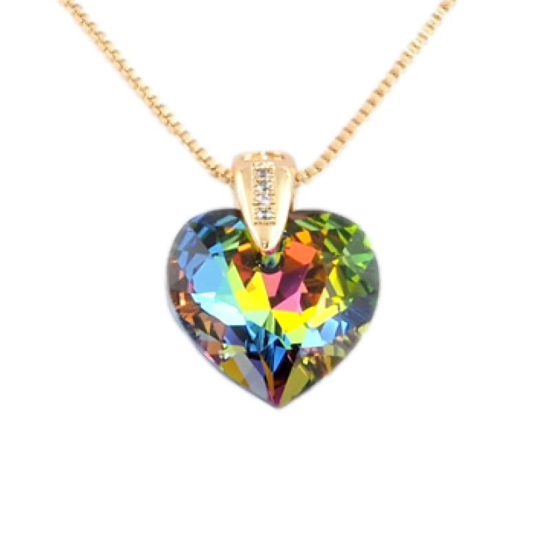 Кулон Xuping 18K з кр-ми Swarovski на ланцюжку Серце кристал Capri Blue дов. 39-44см х 1мм фото №5 Кулон Xuping 18K з кр-ми Swarovski на ланцюжку Серце кристал Capri Blue дов. 39-44см х 1мм фото №5