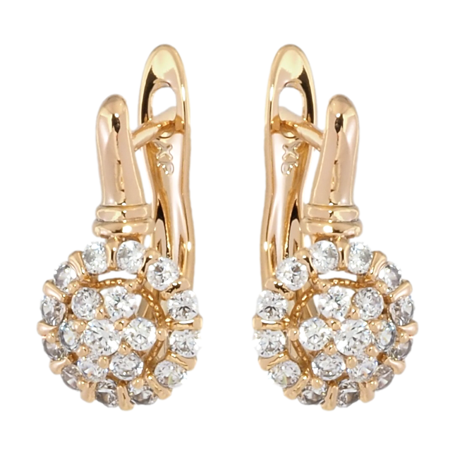 Серьги Xuping Позолота 18K английский замок Инкрустация цирконием фото №1