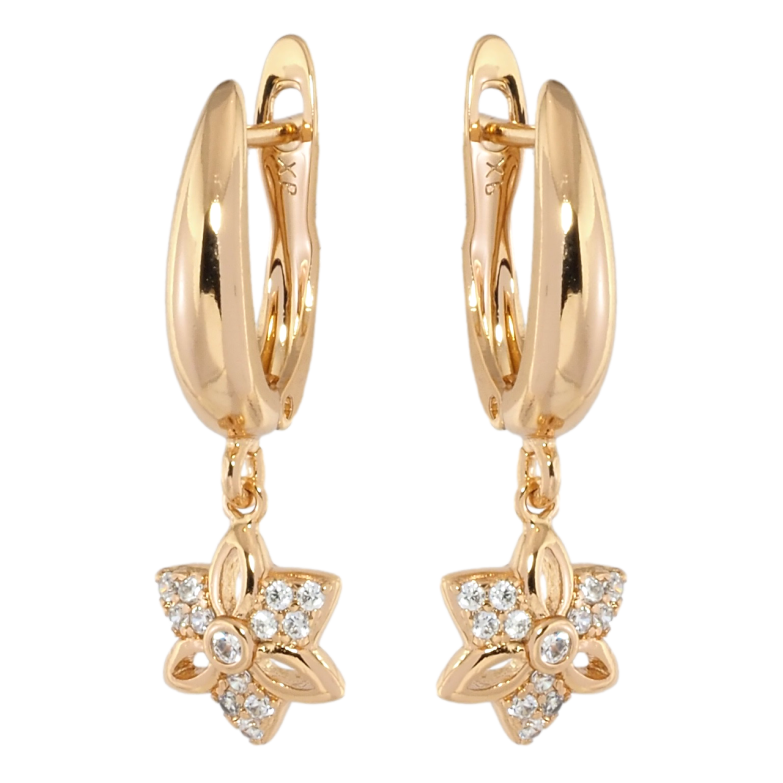 Серьги Xuping Позолота 18K английский замок Подвески звездочки с цирконием фото №6