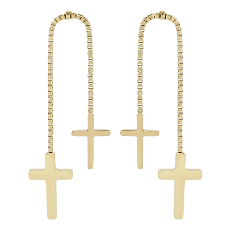 Серьги Xuping TTM Stainless Steel цвет 14K пусеты Подвески Крестики на цепочке фото №12