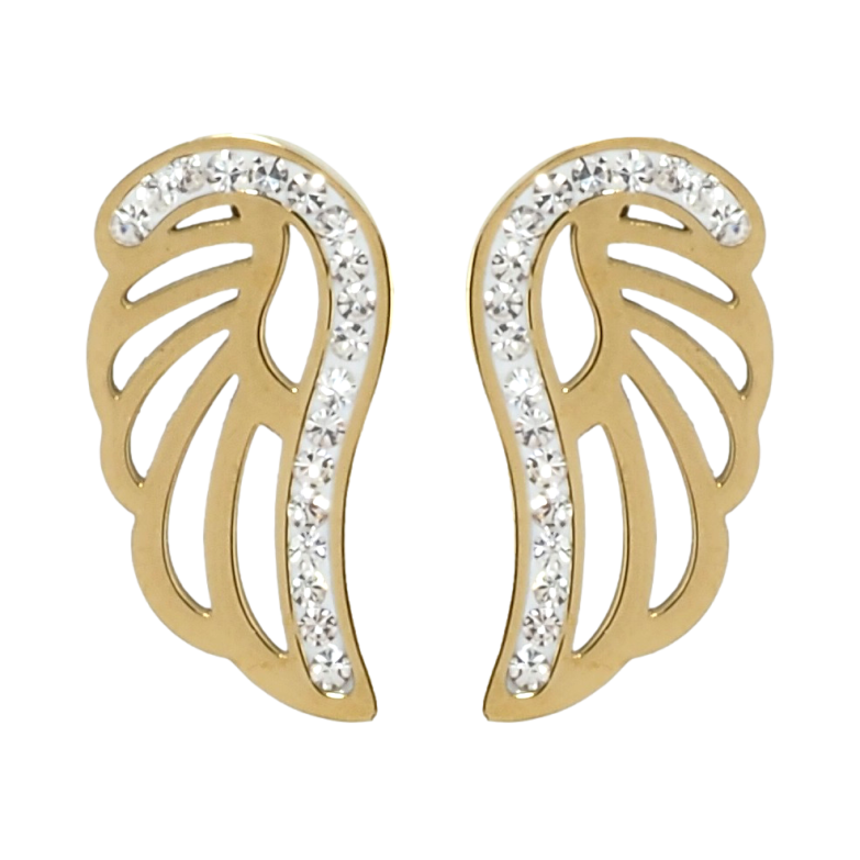 Сережки Xuping TTM Stainless Steel колір 14K пусети Крила з цирконієм фото №14 Сережки Xuping TTM Stainless Steel колір 14K пусети Крила з цирконієм фото №14