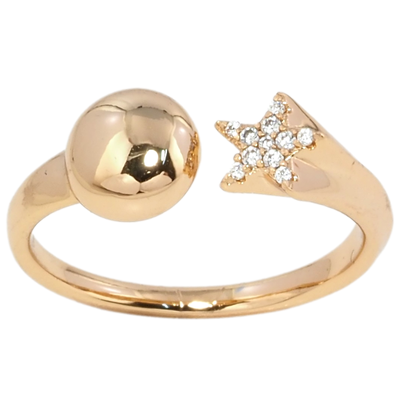 Каблучка Xuping Позолота 18K Зірочка з колом фото №2