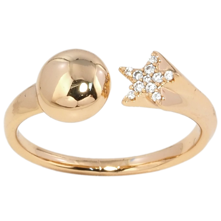 Каблучка Xuping Позолота 18K Зірочка з колом фото №1