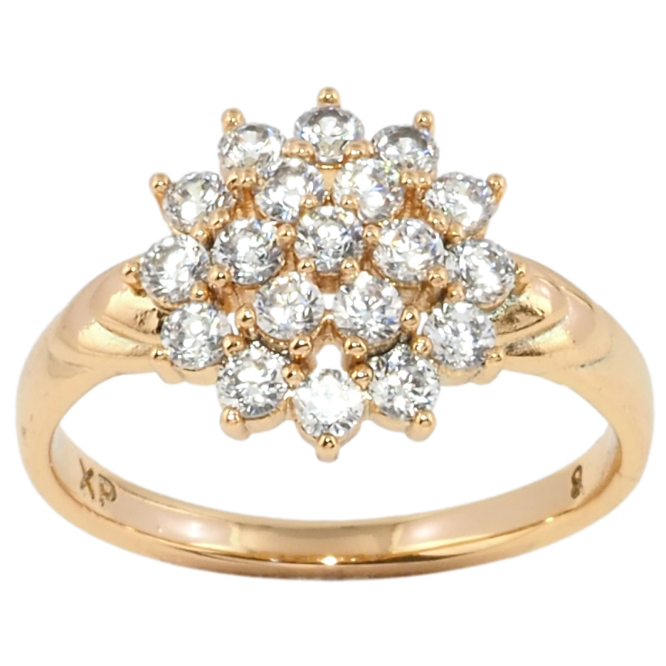 Каблучка Xuping Позолота 18K Квітка з цирконію фото №17