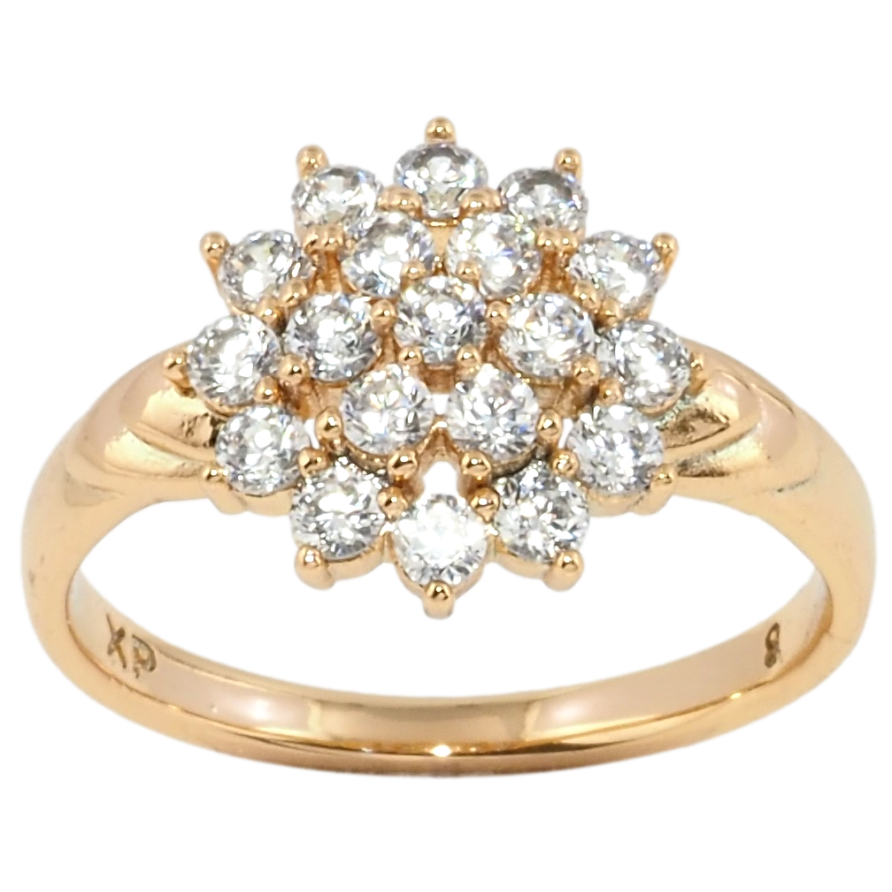 Каблучка Xuping Позолота 18K Квітка з цирконію фото №1