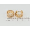 Серьги Xuping Позолота 18K колечки Узор с дорожкой циркония фото №2 Серьги Xuping Позолота 18K колечки Узор с дорожкой циркония фото №2