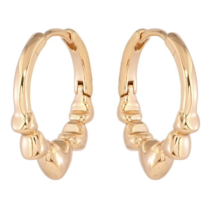 Серьги Xuping Позолота 18K колечки С узором сердечки фото №5 Серьги Xuping Позолота 18K колечки С узором сердечки фото №5