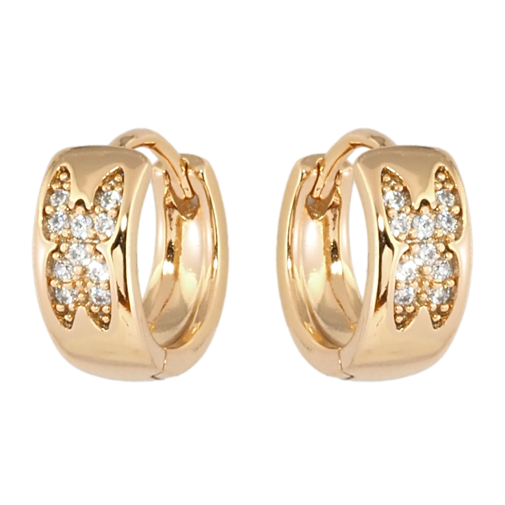 Серьги Xuping Позолота 18K колечки Бабочки с цирконием фото №3 Серьги Xuping Позолота 18K колечки Бабочки с цирконием фото №3