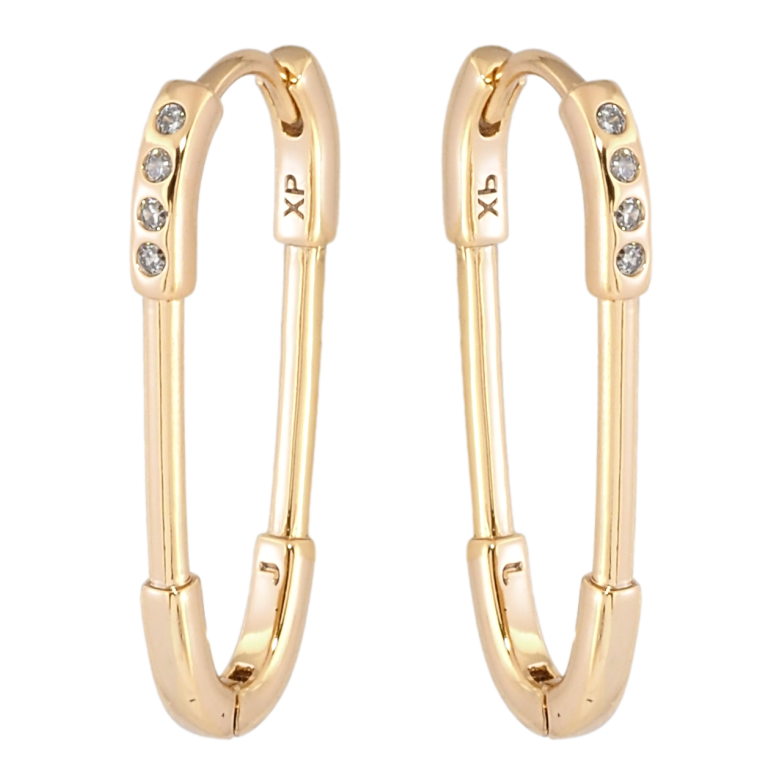 Сережки Xuping Позолота 18K колечка Декоративні шпильки з цирконієм фото №4 Сережки Xuping Позолота 18K колечка Декоративні шпильки з цирконієм фото №4