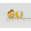 Серьги Xuping Позолота 18K колечки Сердечки с желтой эмалью и цирконием фото №2 Серьги Xuping Позолота 18K колечки Сердечки с желтой эмалью и цирконием фото №2