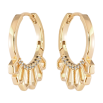 Серьги Xuping Позолота 18K колечки Боковой узор с цирконием фото №3 Серьги Xuping Позолота 18K колечки Боковой узор с цирконием фото №3
