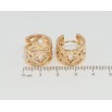 Серьги Xuping Позолота 18K колечки Узор с вставками циркония фото №2 Серьги Xuping Позолота 18K колечки Узор с вставками циркония фото №2