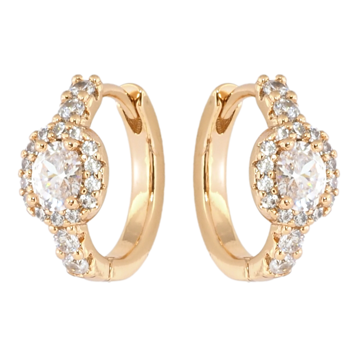 Сережки Xuping Позолота 18K колечка Інкрустація цирконієм фото №10 Сережки Xuping Позолота 18K колечка Інкрустація цирконієм фото №10
