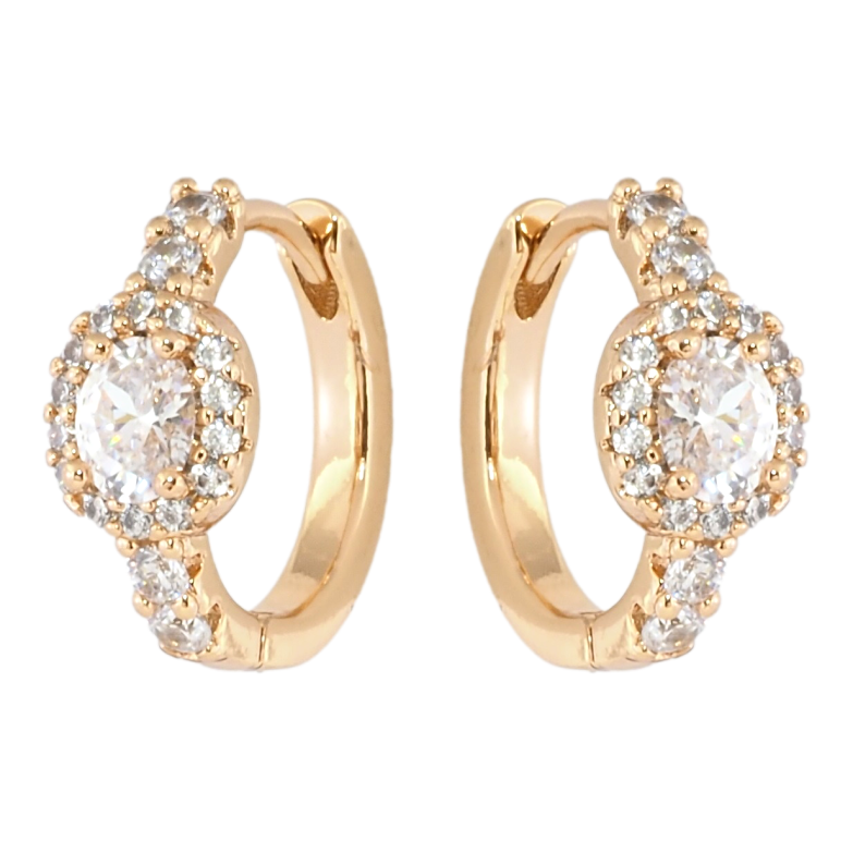 Сережки Xuping Позолота 18K колечка Інкрустація цирконієм фото №6
