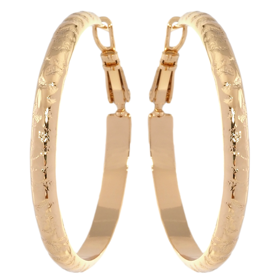 Сережки Xuping Позолота 18K кільця (конго) Декоративний візерунок ø 4см фото №1 Сережки Xuping Позолота 18K кільця (конго) Декоративний візерунок ø 4см фото №1