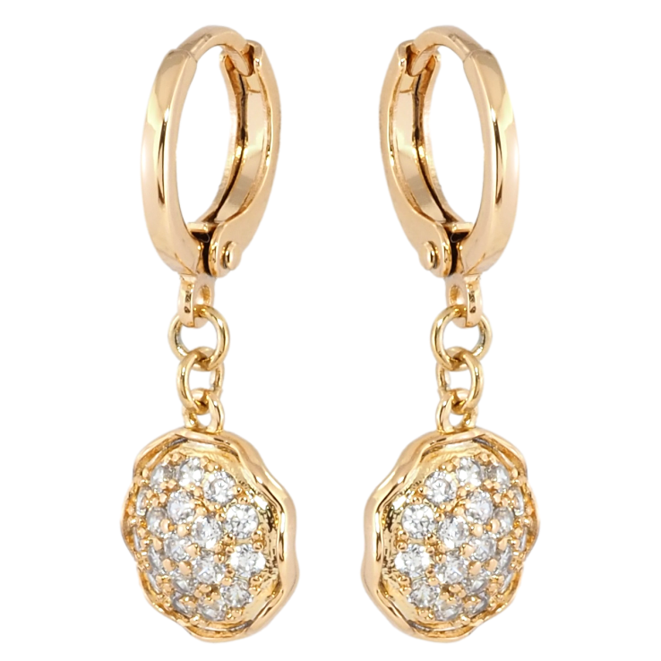 Серьги Xuping Позолота 18K подвески на колечках Декоративные подвески с цирконием фото №5 Серьги Xuping Позолота 18K подвески на колечках Декоративные подвески с цирконием фото №5