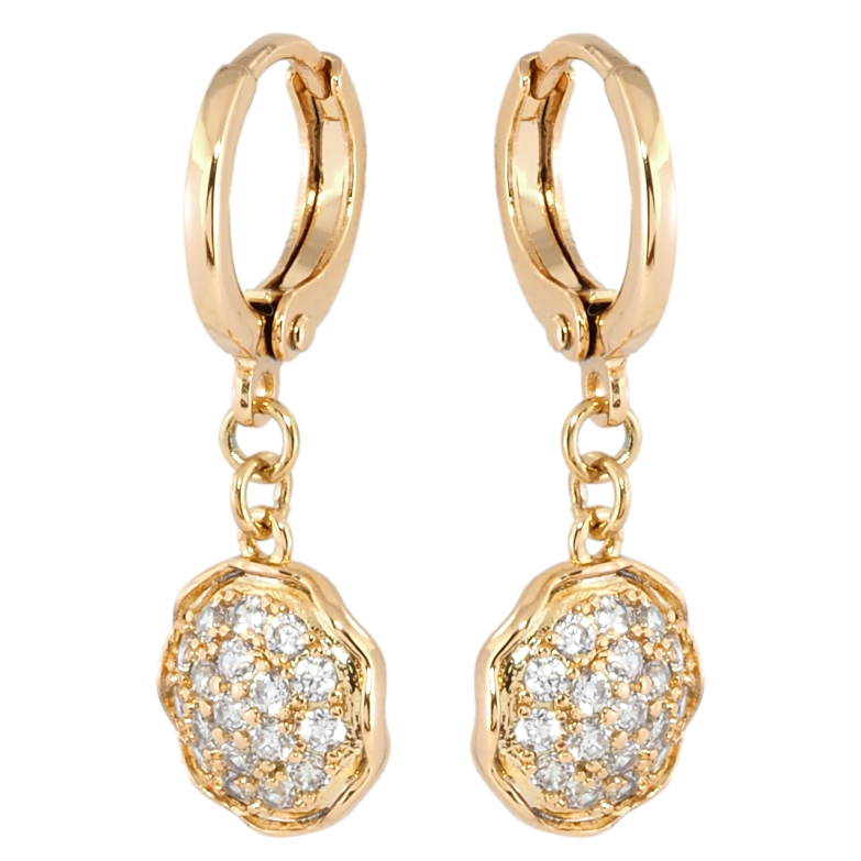 Сережки Xuping Позолота 18K підвіски на колечках Декоративні підвіски з цирконієм фото №7 Сережки Xuping Позолота 18K підвіски на колечках Декоративні підвіски з цирконієм фото №7