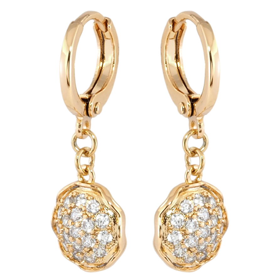 Серьги Xuping Позолота 18K подвески на колечках Декоративные подвески с цирконием фото №1 Серьги Xuping Позолота 18K подвески на колечках Декоративные подвески с цирконием фото №1