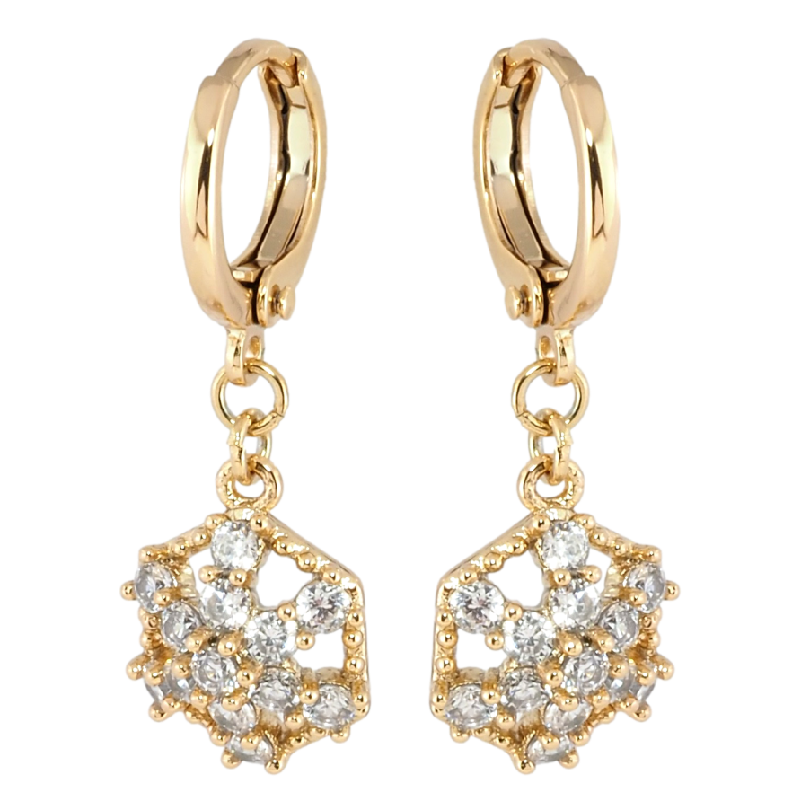 Серьги Xuping Позолота 18K подвески на колечках Звезды из циркония фото №1 Серьги Xuping Позолота 18K подвески на колечках Звезды из циркония фото №1