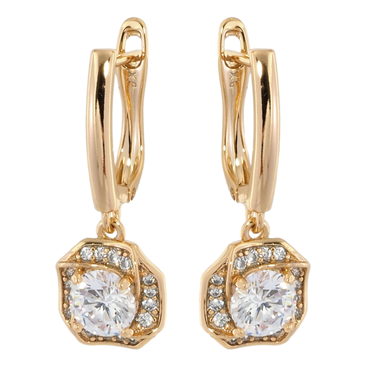 Серьги Xuping Позолота 18K английский замок Декоративные подвески с цирконием фото №5