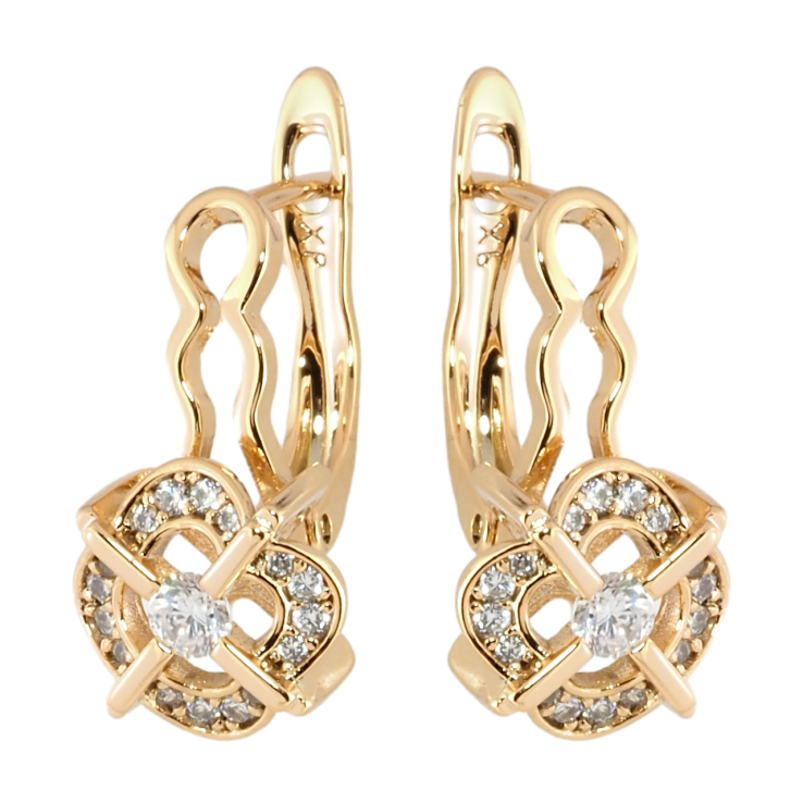Серьги Xuping Позолота 18K английский замок Цветочный узор с цирконием фото №6 Серьги Xuping Позолота 18K английский замок Цветочный узор с цирконием фото №6