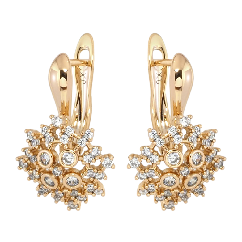 Сережки Xuping Позолота 18K англійський замок Інкрустація цирконієм фото №4 Сережки Xuping Позолота 18K англійський замок Інкрустація цирконієм фото №4