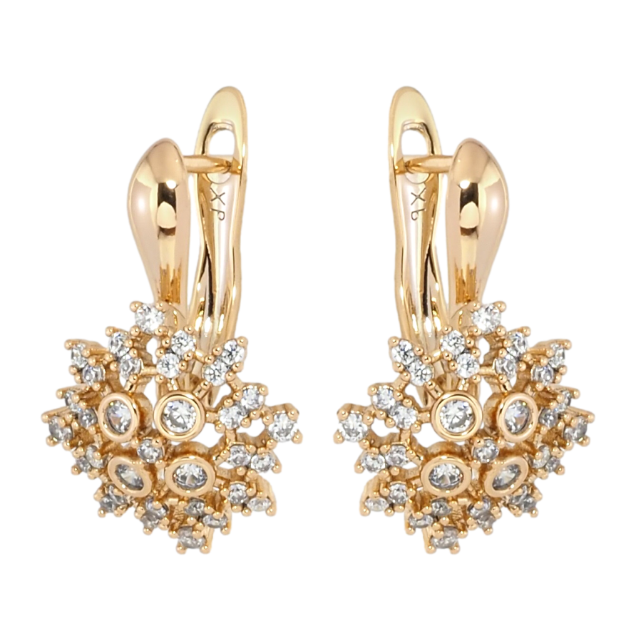 Серьги Xuping Позолота 18K английский замок Инкрустация цирконием фото №1 Серьги Xuping Позолота 18K английский замок Инкрустация цирконием фото №1