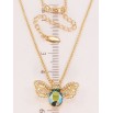 Кулон Xuping колір 18K з кр-ми Swarovski на ланцюжку Мушка з кристалом Aquamarine довжина 40-45см х 1мм фото №3
