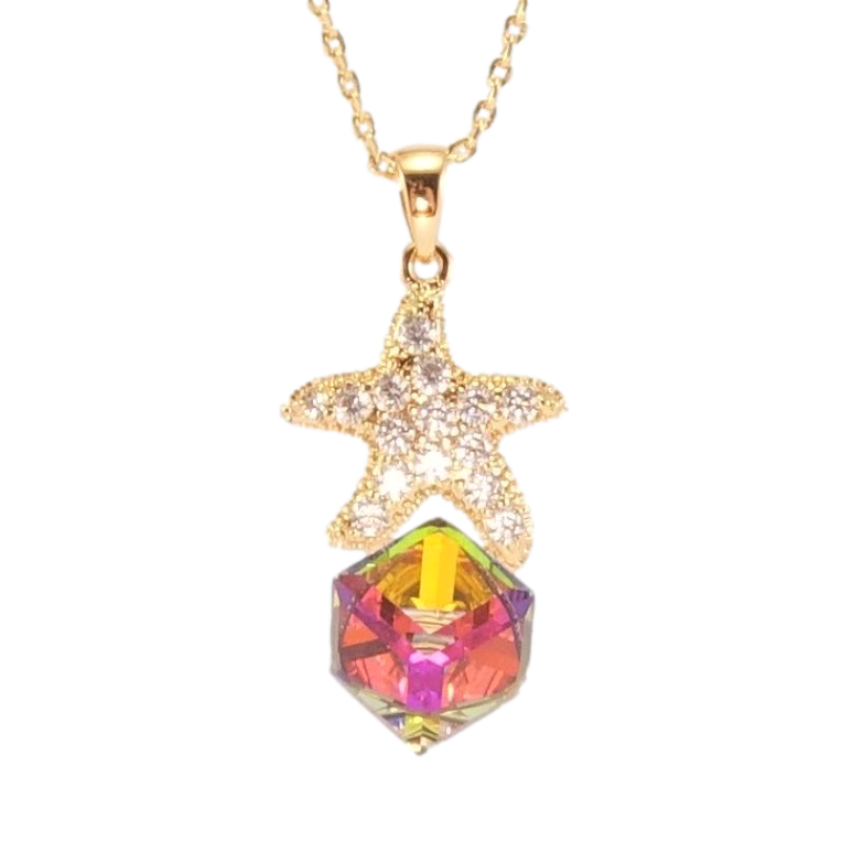 Кулон Xuping цвет 18K с кр-ми Swarovski на цепочке Куб Vitrail Medium с морской звездой длина 40-45см фото №10