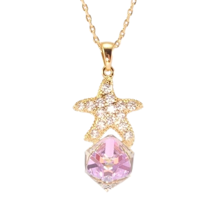 Кулон Xuping колір 18K з кр-ми Swarovski на ланцюжку Куб Tanzanite з морською зіркою довжина 40-45см х 1мм фото №10