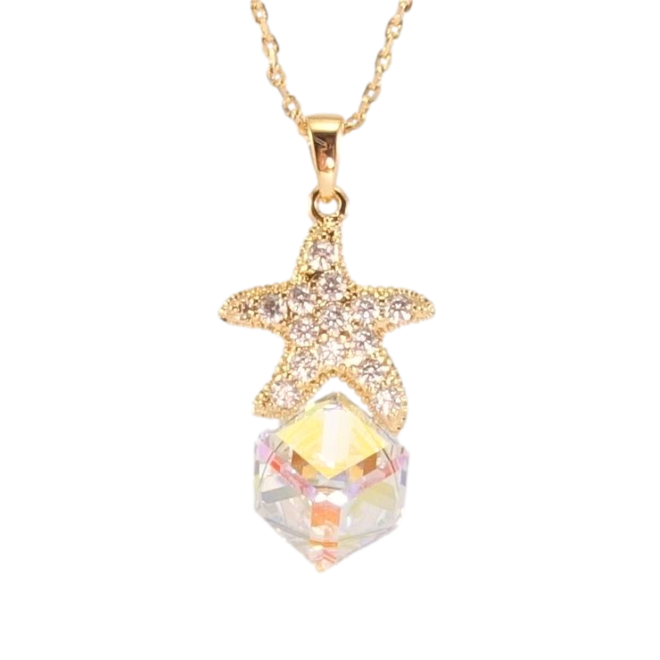 Кулон Xuping колір 18K з кр-ми Swarovski на ланцюжку Куб Shimmer з морською зіркою довжина 40-45см х 1мм фото №11