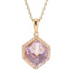 Кулон Xuping колір 18K з кр-ми Swarovski на ланцюжку Кристальний куб Tanzanite довжина 40-45см фото №3