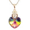 Кулон Xuping 18K с кр-ми Swarovski на цепочке Сердечки с кристаллом Vitrail Medium дл. 40,5-46см х 1мм фото №3 Кулон Xuping 18K с кр-ми Swarovski на цепочке Сердечки с кристаллом Vitrail Medium дл. 40,5-46см х 1мм фото №3