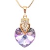 Кулон Xuping 18K с кр-ми Swarovski на цепочке Сердечки с кристаллом Paradise Shine дл. 40,5-46см х 1мм фото №3