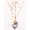 Кулон Xuping 18K с кр-ми Swarovski на цепочке Сердечки с кристаллом Paradise Shine дл. 40,5-46см х 1мм фото №4