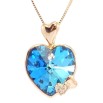 Кулон Xuping 18K з кр-ми Swarovski на ланцюжку Серця з кристалом Capri Blue дл. 40-45см х 1мм фото №3 Кулон Xuping 18K з кр-ми Swarovski на ланцюжку Серця з кристалом Capri Blue дл. 40-45см х 1мм фото №3