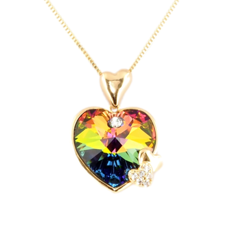 Кулон Xuping 18K с кр-ми Swarovski на цепочке Сердечки с кристаллом Vitrail Medium дл. 40-45см х 1мм фото №9 Кулон Xuping 18K с кр-ми Swarovski на цепочке Сердечки с кристаллом Vitrail Medium дл. 40-45см х 1мм фото №9