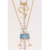 Кулон Xuping колір 18K з кр-ми Swarovski на ланцюжку Бокали з кристалами Aquamarine довжина 40-45см х 2мм фото №4 Кулон Xuping колір 18K з кр-ми Swarovski на ланцюжку Бокали з кристалами Aquamarine довжина 40-45см х 2мм фото №4