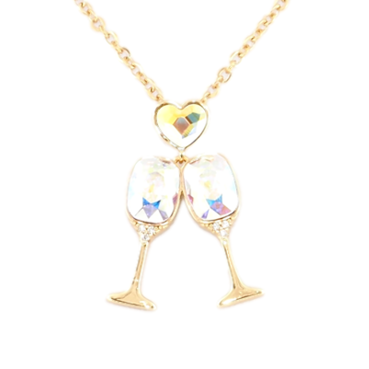 Кулон Xuping колір 18K з кр-ми Swarovski на ланцюжку Бокали з кристалами АВ довжина 40-45,5см х 2мм фото №5