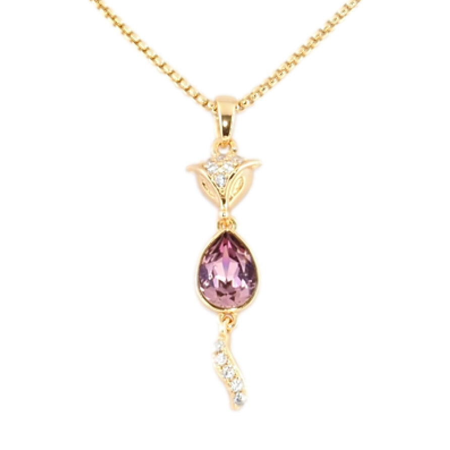Кулон Xuping 18K с кр-ми Swarovski на цепочке Лиса с кристаллом Amethyst длина 40-45см х 1мм фото №1 Кулон Xuping 18K с кр-ми Swarovski на цепочке Лиса с кристаллом Amethyst длина 40-45см х 1мм фото №1