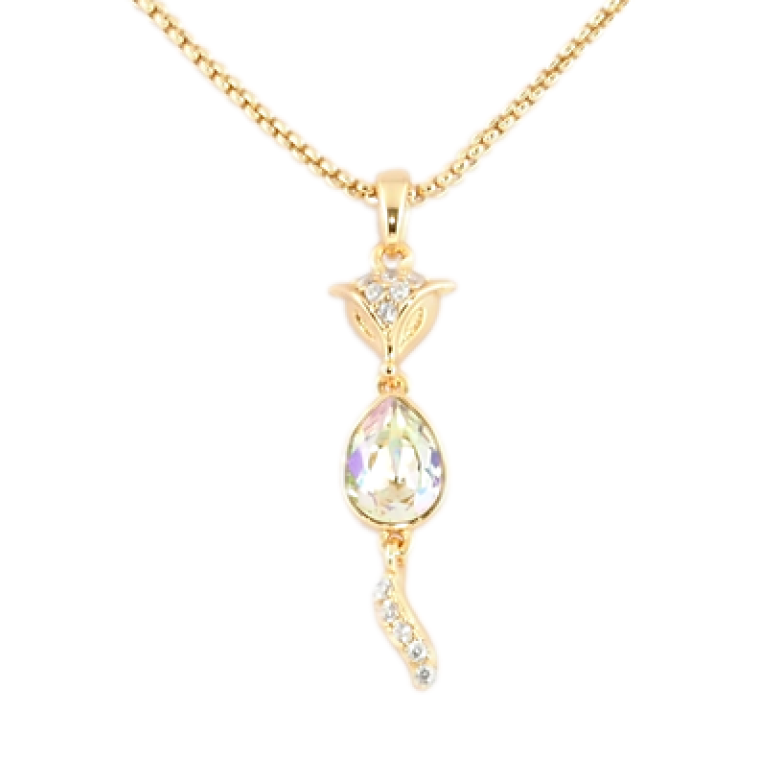 Кулон Xuping 18K з кр-ми Swarovski на ланцюжку Лиса з кристалом Vitrail Light довжина 39,5-45см х 1мм фото №4 Кулон Xuping 18K з кр-ми Swarovski на ланцюжку Лиса з кристалом Vitrail Light довжина 39,5-45см х 1мм фото №4