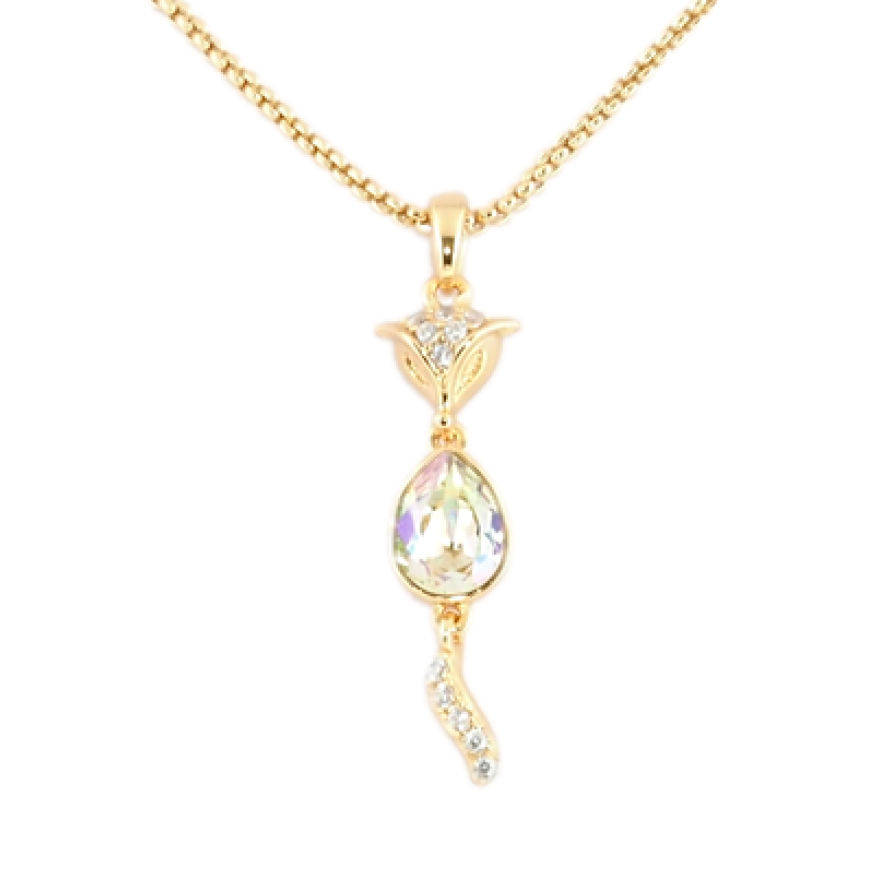 Кулон Xuping 18K з кр-ми Swarovski на ланцюжку Лиса з кристалом Vitrail Light довжина 39,5-45см х 1мм фото №1 Кулон Xuping 18K з кр-ми Swarovski на ланцюжку Лиса з кристалом Vitrail Light довжина 39,5-45см х 1мм фото №1