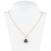 Кулон Xuping 18K с кр-ми Swarovski на цепочке Кристальный куб Majestic Blue длина 40-45,5см х фото №2